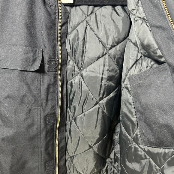 Carhartt Jacket Mens‎  Black Duck Canvas Outdoor Quilt Lined Workwear - Picture 3 of 5